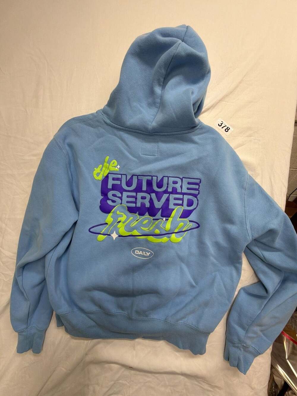 Poppi The Future Served Fresh Blue Graphic Hoodie Sweatshirt